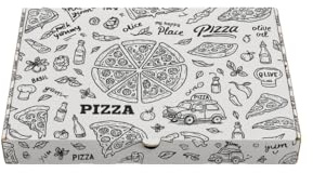 TOMMI Pappschachteln für Pizza, 60 x 40 x 5 cm, Packung mit 50 Stück, aus stabilem Karton