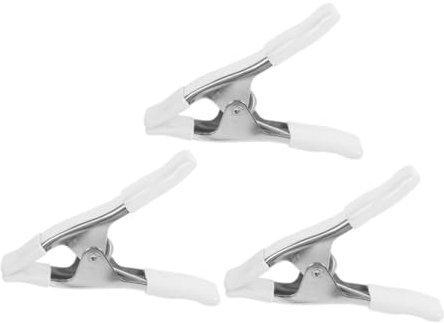 HYTROVE 3pcs Heavy Duty Spring Clamps 4 Inch Iron Clips with Nonslip PVC Coating for Versatile Use in Photography Studios and Wedding Dress Clamping