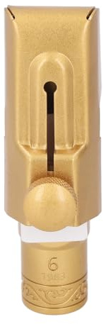 Bocchino per Sassofono Soprano, Bocchino per Sassofono Soprano B Piatto Modello 6 per in Ottone Placcato Oro per Sostituzione