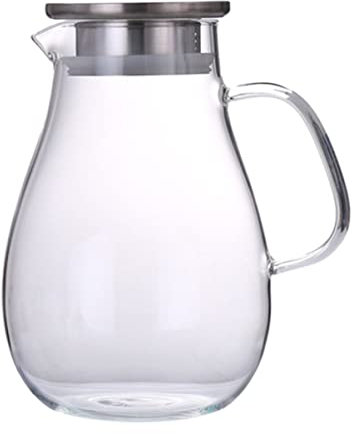 PRETYZOOM Hervidor De Vidrio Para Agua y Jugos 2000ml Transparente Resistente Práctico Hogar y Uso Diario