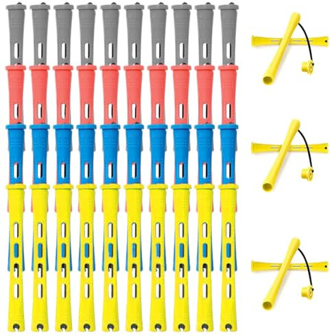 PYEUIFT 40 Pièces Permanente Cheveux Boucle Kit de Petite Taille, Bigoudis Cheveux Court, Flexi Rods Cheveux, Kits de Perm à Bigoudi, 4 Tailles pour des Looks Superposés(0.27/0.35/0.5/0.6Pouce)