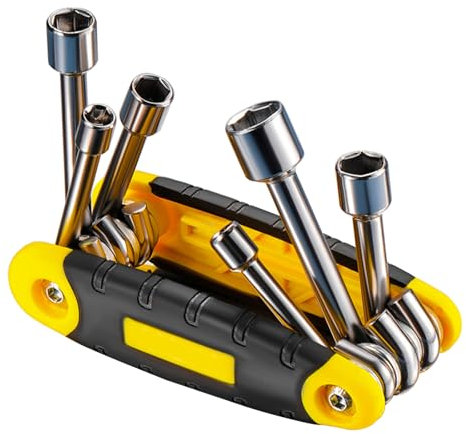 6 In 1 Faltmutter Treiber Set Metrischer Hexagon Nuss Treiber Klappsteckverschlüsse Tragbarer Griffschraubenzieherschlüssel Handwerkzeug