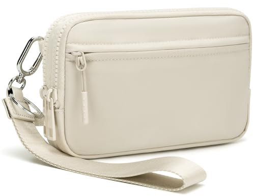 FODOKO Fodoko Convely Essential Wristlet | Kariertes gestepptes Nylon mit Kreditkartenfächern, Handy-Organizer und Münzfach für Reisen und den täglichen Gebrauch