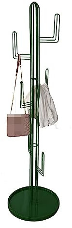 Appendiabiti autoportante con base rotonda stabile a forma di cactus per vestiti, cappelli, borse, per ingresso, corridoio, camera da letto, metallo (colore: verde)