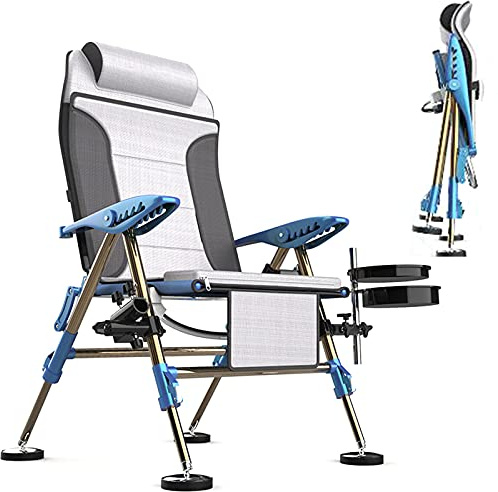 Multifunktionaler Angelstuhl, tragbare Wildangelplattform, multidirektionale Bodenklaue, All-Terrain-Sitz, Klappstuhl, kann angehoben und abgesenkt Werden, kann sitzen und liegen