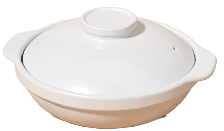 Casseruola di Grande capacità in Ceramica, pentola di Terracotta, fornello a Gas, pentola Bassa ad Alta Temperatura, Perfetta for Cucinare casseruole, stufati e Riso in Terracotta.(1.7L)