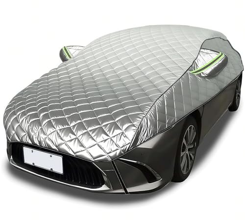 Silver Hagelschutz Autoabdeckung Wasserdicht UV-Beständig – Dicke Auto Abdeckplane Outdoor Halbgarage für C. itroen C6 Winter & Sommer,Atmungsaktiv & Reißfest,Doppellagige Baumwolle