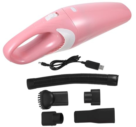 ERINGOGO Mini Aspiradora de Mano Recargable USB Portátil para Coche y Hogar Uso Seco y Húmedo Ligera para Cenizas y Pelo sin Cable R Rosa