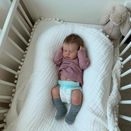 Anano Reborn Baby Mädchen, Reborn Baby Vollsilikon Lebensecht 50cm Voll Silikon Baby, Realistische Süße Reborn Puppen Lebensecht Babypuppen, Die Echt Aussieht