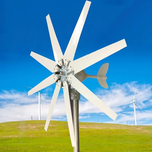Kit de aerogenerador de 650 W con Controlador y aspas - Ideal para Uso marítimo, de autocaravanas y doméstico - Sistema híbrido de energía Solar y eólica - Generador de Molino de Viento de 1