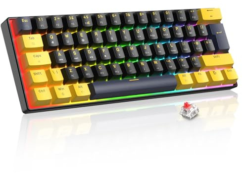 LexonElec Magic-Refiner MK21 60% QWERTY Layout Mechanische Tastatur - RGB Beleuchtung, Verstellbarer Ständer, PBT Tastenkappen, Hot-Swap, Kabelgebunden (Sternschwarz)