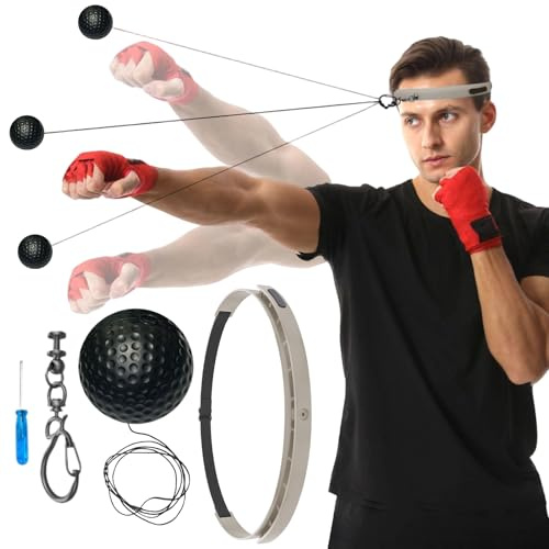 Generisch Boxing - Pelota de entrenamiento para la velocidad de golpeo, banda de silicona para la cabeza, pelota de entrenamiento, para salón, viajes, gimnasio, hombres, mujeres, entusiastas del