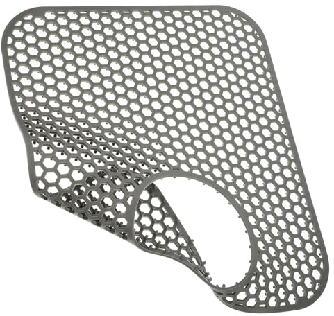 Mikikit Alfombrilla de Silicona para Fregadero de Cocina Drenaje Protector Resistente al Calor Diseño Hueco para Escurrir Agua Color Gris Oscuro Adecuado para Barra y Filtro de