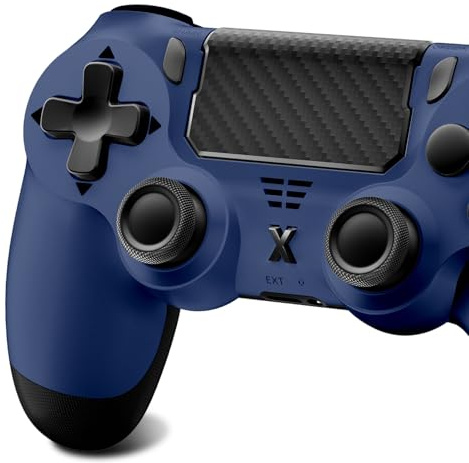 Suoxiom Wireless Controller for PS4, Game Controller for P4/Slim/Pro/PC, Bluetooth Gamepad Joystick with Vibration Touch Panel, Upgraded Six-Axis Sensor, 3.5mm Audio Jack(Midnight Blue)