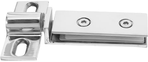 Hoement Charnière Pivotante en Acier Inoxydable 304 Brillant, Double Perforation, Design Rectangulaire, Charnière pour Porte Verre, Support Haute Capacité, Usage Salle de Bain,
