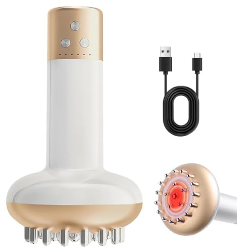 Dispositivo eléctrico de drenaje linfático, masajeador de celulitis, 6 niveles de microcorriente, terapia de luz roja, temperatura ajustable (30 °C a 60 °C) para masaje corporal, piernas, abdomen