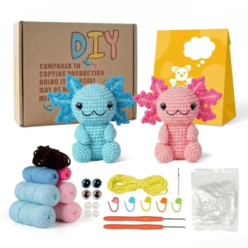 Lum1Na5al Crochet Kit for Beginners,Crochet Animal Kits with Tutorials