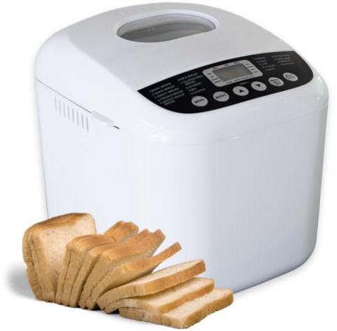 Trendi Bread Maker Machine 2LB, 550W Automatic Bread Making Machine with 19 Digital Programs, LCD Display, Delay Timer, Keep Warm Function, Viewing Window, Non-Stick Bread Pan, Measuring Cup and Spoon