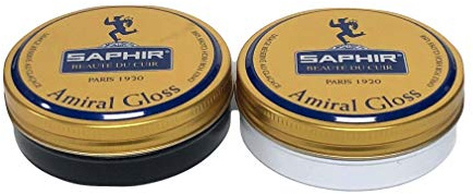 SAPHIR Admiral Hochglanz Wachs Politur 50ml - Schwarz und Neutral - schwarz und neutral