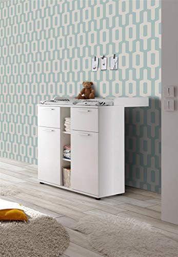 möbelando Wickeltisch Babymöbel Kommode Baby Wickelkommode Christian I Weiß