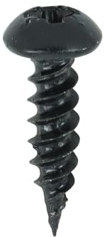 4 x 16 mm (8 x 5/8) schwarze Holzschraube mit rundem Kopf von Blackjax, Pozidriv, japanischer Kreuzschlitz, kleine Stahlschrauben, Spanplatten, MDF, Schrankmöbel, (20, 50, 100) (100)