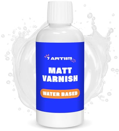 7 Arists Akrylfärg Färglös 250 ml Glas Matt | Lack | Klarlack För Akrylfärger | Klar Vattenbaserad | Toppskikt För Helt Torkade Målningar