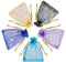 Fuyamp 100 pièces Sacs En Organza, 9 * 12cm Mélanger Couleur Organza Pochettes Sachet avec Motif étoile et lune Cadeaux Bijoux Quotidiens Ligne Or Ruban Sac de Bonbons pour Les Festivals de Mariage