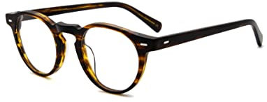 MOSTAR Mode Retro Rund Blaulichtfilter Brille für Damen Herren ohne Sehstärke Anti Blaulicht UV Schutzbrille Vollrandbrille gegen Augenbelastung Entspiegelte Nerdbrille