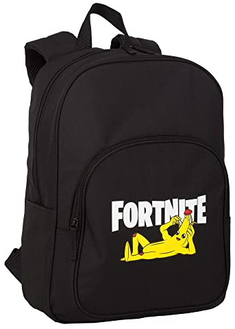 Mochila Escolar Fortnite Crazy Banana - Compartimento Principal y Bolsillo Frontal - Adaptable a Carro - Incluye Portaordenador - Tirantes y Espalda Acolchados - 41 x 30.5 x 12 cm - Toybags