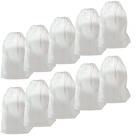 MiOYOOW 10 Pcs Aquarium Filter Bags, Mesh Filter Media Bags with Drawstrings Cotton Aquatic Bags for Aquarium Gravel Cleaner