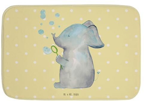 Mr. & Mrs. Panda Duschvorleger Elefant Seifenblasen - Geschenk, Duschteppich, Tiermotive, Heimat, Gefühl. Daheim, lustige Sprüche, Badezimmerteppich,
