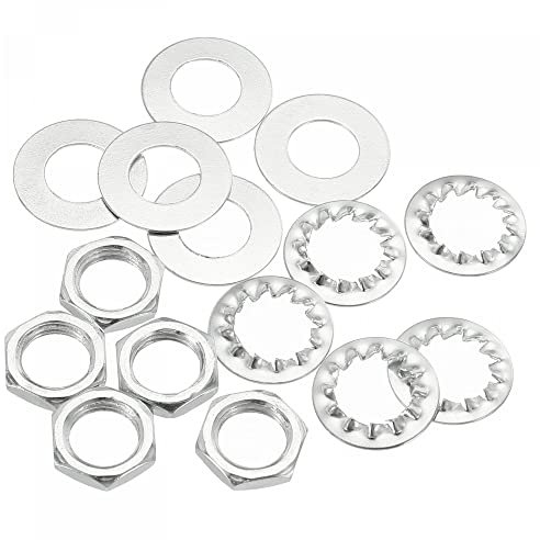 sourcing map Écrous Filetés de Blocage avec Rondelles 1/8IP Vis Filetage Hexagonal Fixations pour Luminaire Plafonnier éclairage Réparation Assemblage Coffret de 150