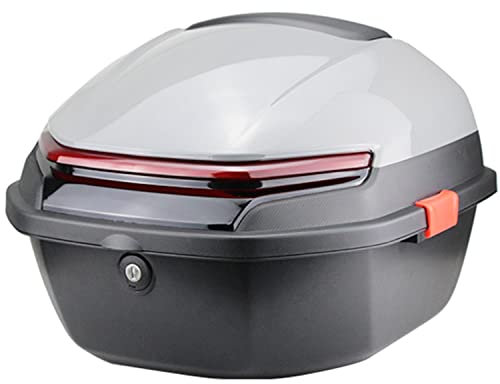 SEVEEZ 30L Baúl De Moto Maleta Tronco De Cola Caja De Equipaje Cerradura De Seguridad Caja De Almacenamiento Sostiene Casco Completo con Hardware De Montaje Universal