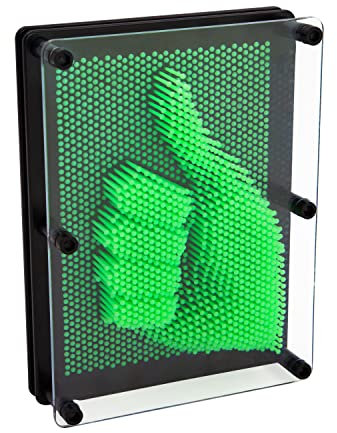 Global Gizmos 48109 - Giocattolo a forma di pin art che si illumina al buio, ideale per casa e ufficio, regalo divertente 3D, scultura da scrivania, gioco classico retrò, 18 x 13 cm