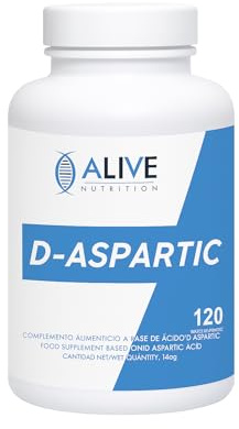 Acido D-aspartico DAA Acido aspartico Potente disintossicante Previene la fatica e migliora l'umore. Bottiglia da 120 capsule. Integratori vitaminici Sportivi DAA