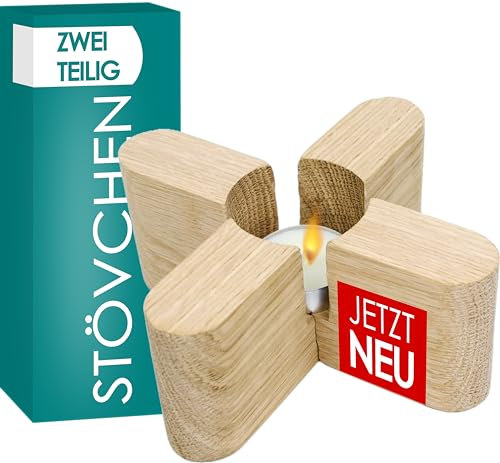 Cookery® Calientaplatos de diseño de 2 piezas de madera de roble para tetera (se puede desmontar para ahorrar espacio)