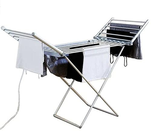 GaRcan Stendibiancheria per Lavanderia, stendibiancheria Elettrico riscaldato da 300 W, scaldasalviette Portatile ad Alta efficienza energetica, Materiale in Alluminio Impermeabile - Durata