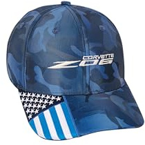2023 C8 Corvette Z06 Camo USA-Flagge Hut - Offiziell lizenzierte Chevrolet Snapback Cap