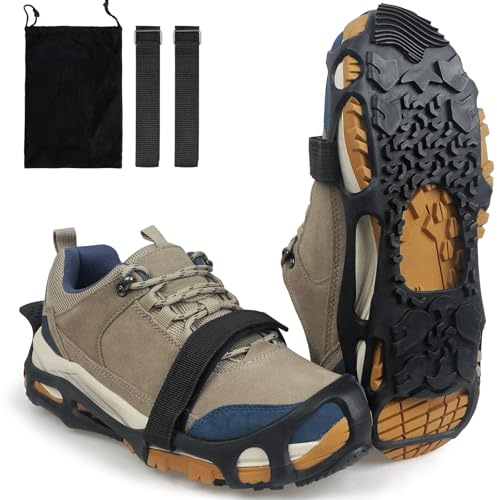 Spikeless Ice Cleats Anti-Slip Shoe Traction Grips Crampons Spikeless Footwear Traction Aids for Slick Wet Slippery Surface Slip On Shoe Grippers Rubber Tread Overshoes Indoor Outdoor Use Small-Medium