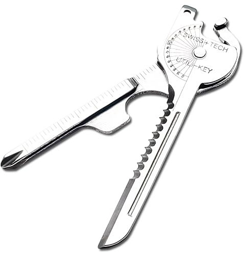 RYHHH 7 in 1 Portachiavi Multifunzione, Multitool Tascabile, Può Essere Utilizzato Come Portachiavi, Righello, Righello Angolare, Cacciavite, Coltello, Apribottiglie, Dente Di Sega, Regalo Per Uomini.