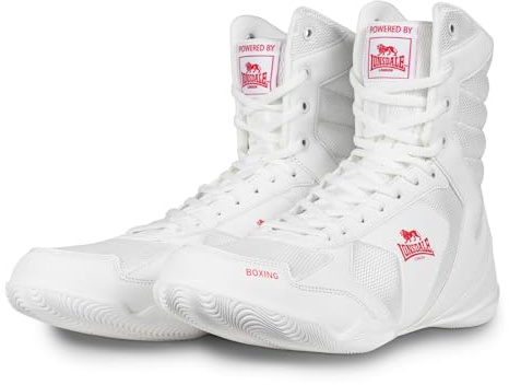 Lonsdale Scarpe da Boxe Unisex Heskin, Bianco Rosso, 44 EU