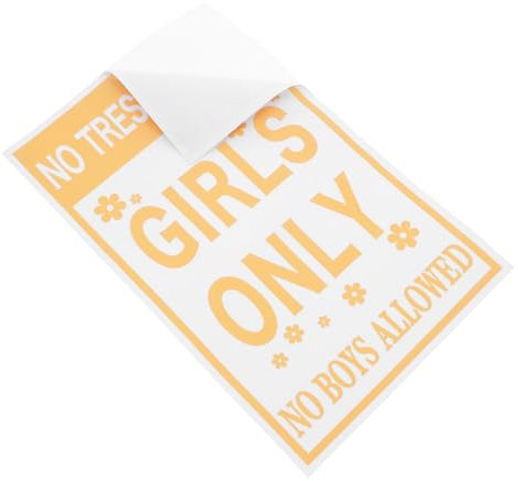 CANIGHT Girls Room Door Sign No Trespassing Wall Art for Bathroom and Dressing Room Easy Peel and Stick Decor for Girls Spaces Material Versatile Use