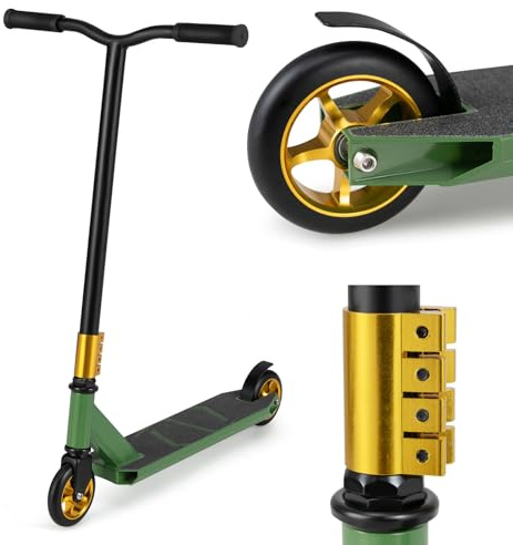GYMAX Lightweight Freestyle Pro Scooter With PU Wheels & Aluminum Deck, 360° Spin Handlebar Trick for Beginners Teens Ages 10+