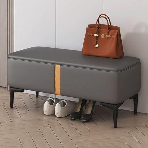 RTYHN Eingangsbereich Leder Sitzbank mit Stauraum Bettbank mit Sitzkissen Garderobenbank Sitzhocker Schlafzimmer mit Stahlrahmen Polsterbank