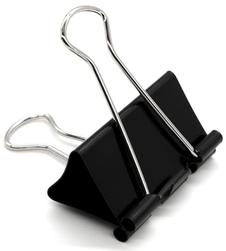 Foldback Klammern Clips Groß 60mm 6 Stück Büroklammern klemmen Vielzweckklammern Super Extra Groß Bulldoggen-Clips, (Schwarz)