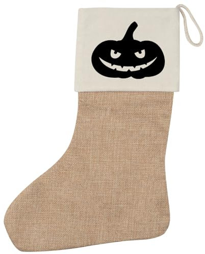 Huuraa Weihnachtsstrumpf Halloween Kürbis Pumpkin Geschenk Beige Jute Halloween Kürbis Geschenkidee