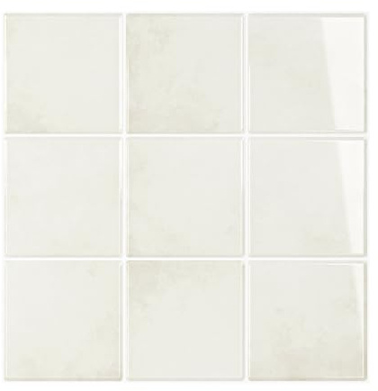 VEELIKE Azulejos Adhesivos Beige Cremoso 6 Piezas 3D Cuadrados Baldosas Adhesivas Pared Cocina Crema y Beis Vinilos Baño Azulejos Lavable Pegatinas de Baldosas Lavadero Chimenea 30,5 cm x 30,5 cm