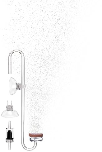 Clscea CO2-Diffusor aus Acryl für Aquarien, bepflanztes Aquarium, Hakenversion, 20 cm