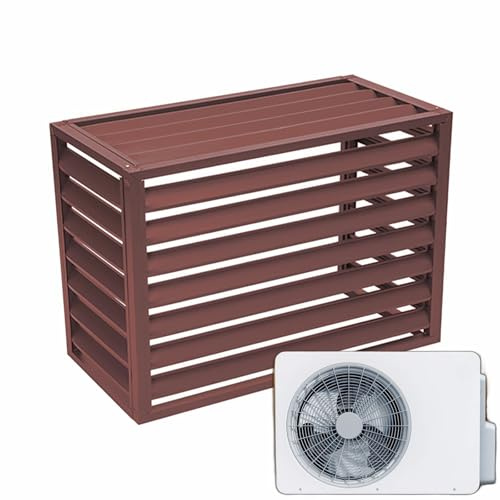 Witriolik cubre aire acondicionado exterior aluminio Marrón Louver Superior L100*W50*H70(1.5P) protección contra robos cubierta de aire acondicionado de aluminio para