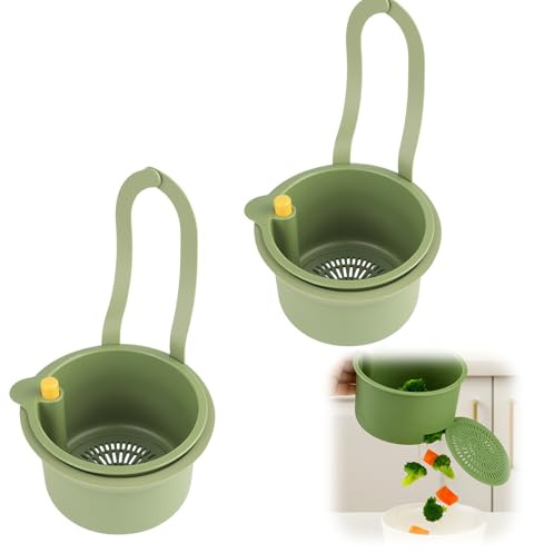 2pcs Druckknopf Sieb für Spülbecken - Einhängen Abtropfsieb Spülbecken Set, Sink Strainer am Wasserhahn, Filtern Waschen Sieb, Siebkorb Wohnung, Abflusssieb Küchen Zubehör
